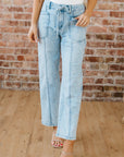 Ivory Detail Drawstring Barrel Jeans