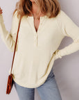 Soleil Knit Half Henley Top
