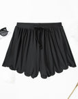 Scalloped Trim High Waist Beach Shorts