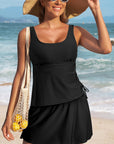Colorblock Tankini Top and Skort Swim Set