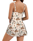 Baha Ranch Rodeo Cowboy Print Skirted Swimsuit