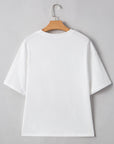 USA Flag Bow Crewneck Graphic Tee