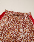Leopard Contrast Trim Top and Pant Set