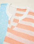 USA Flag Notch Neck Sleeveless Sweater Top