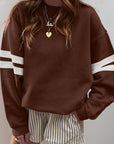 Varsity Stripe Drop Shoulder Oversized Sweatshirt