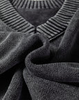 Mineral Wash Reverse Seam V-Neck Drop Shoulder Sweater