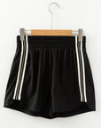 Varsity Stripe Elastic Waist Athleisure Shorts