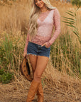 Floral Mesh Long Sleeve Top