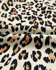 Leopard Colorblock Contrast V-Neck Short Sleeve Blouse