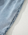 Clare Sleeveless Ruffled Chambray Dress