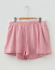 Plus Size Gingham Plaid Ruffle Contrast Trim Shorts