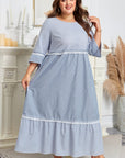 Amy Patchwork Shift Long PLUS Dress