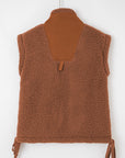 Solid Fleece Snap Button Side Tie Vest