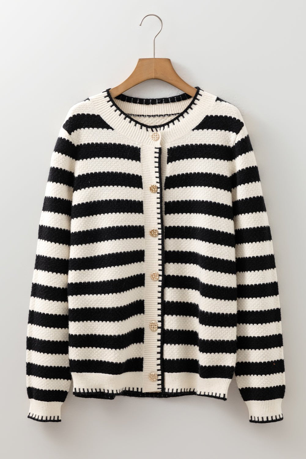 Rylee Stripe Button Cardigan Sweater