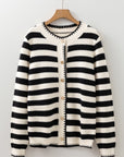 Rylee Stripe Button Cardigan Sweater