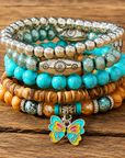 Butterfly and Fashion Turquoise Bracelet Stack
