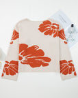 Floral Wide Long Sleeve Sweater