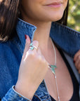 Begondor Green Turquoise and Sterling Silver Adjustable Ring