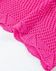 Pointelle Knit Scallop Edge Short Sleeve Top