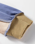 Alaina Waffle Patchwork Oversize Sweatshirt