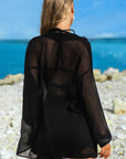 Sheer Shirt and Shorts Swim Cover-Up Set