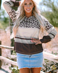 Teagan Color Block Crewneck Long Sleeve Top