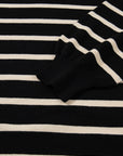 Stripe Puff Sleeve Collared Sweater Mini Dress