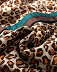 Leopard Contrast Frilled Trim Button-Up Shirt