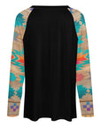 Baha Ranch Western Native Wolf Long Sleeve Tee