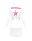 Bridesmaid Women's Long Sleeve Belted Satin Feel Dressing Lounge Robe