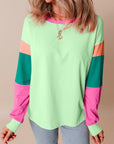 Colorblock Patchwork Long Sleeve Top