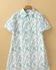 Floral Short Sleeve Buttoned Shirt Dress