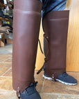 HILASON Protective Western Shin Guards for Bull Riders Men Flexible Rodeo Leg Protection Adjustable Breathable Cowboy Riding Shin Protector Gear