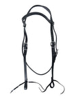 Western Horse Genuine Leather Headstall Tack Plain Black