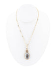 Black Mother of Pearl Golden Pendant Necklace