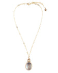 Black Mother of Pearl Golden Pendant Necklace
