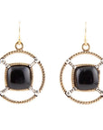 Black Onyx Mixed Metal Drop Earrings