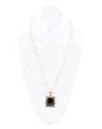 Black Onyx Mixed Metal Pendant Necklace