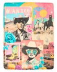 Pop Western Collage Throw Blanket Ultra-Soft Micro Fleece Blanket 60" x 80" Made in America