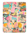 Pop Western Retro Cowgirl Collage Throw Blanket 60" x 80" Made in America