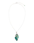 Blue Abalone Fire Sterling Silver Cluster Pendant Necklace