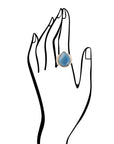 Blue Agate Teardrop Ring