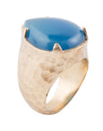 Blue Agate Teardrop Ring