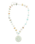 Blue Amazonite Rosette Sterling Necklace