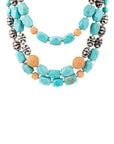 Tulum Blue Magnesite Golden Statement Necklace