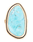 Blue Turquoise Golden Statement Ring