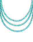 Blue Turquoise Magnesite Golden Necklace
