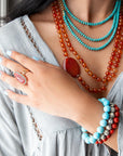 Blue Turquoise Magnesite Golden Necklace