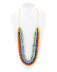 Bogota Mult-Stone Long Statement Necklace