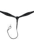 HILASON Western Horse Headstall Breast Collar Genuine American Leather Floral Black